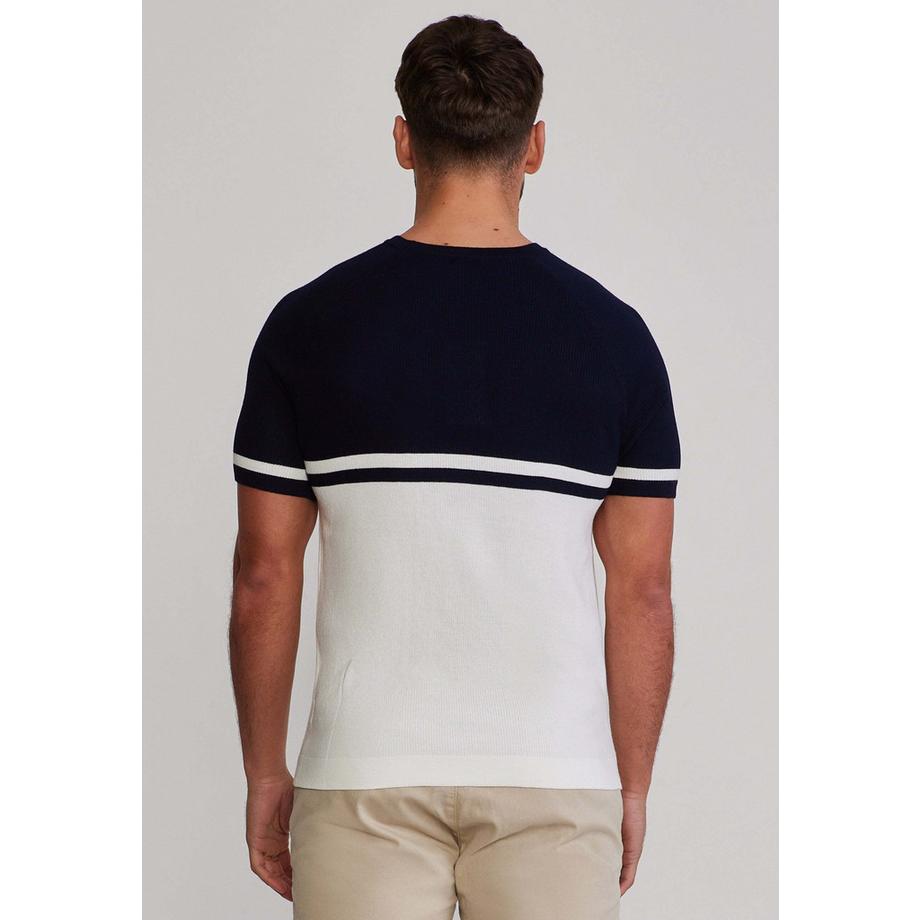Sik Silk Strick-T-Shirt mit Colorblocking  