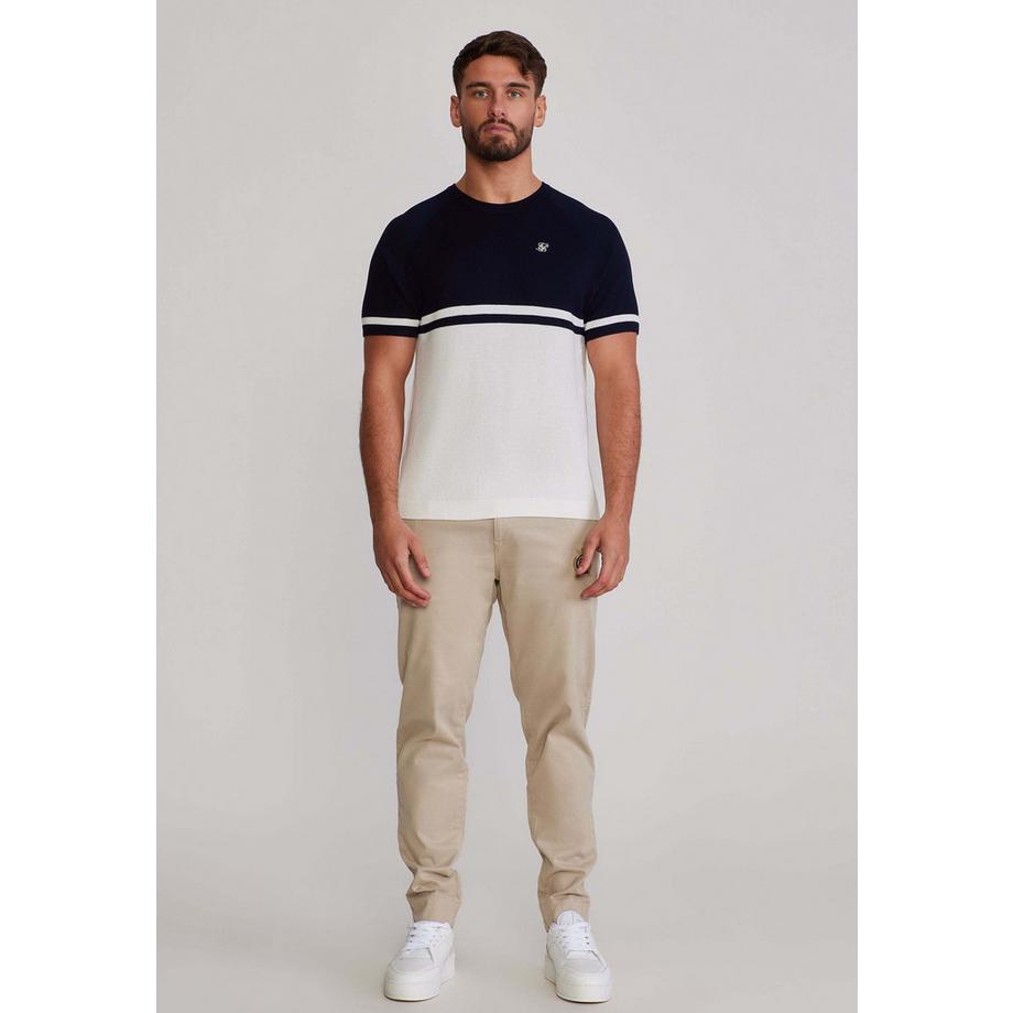 Sik Silk Strick-T-Shirt mit Colorblocking  