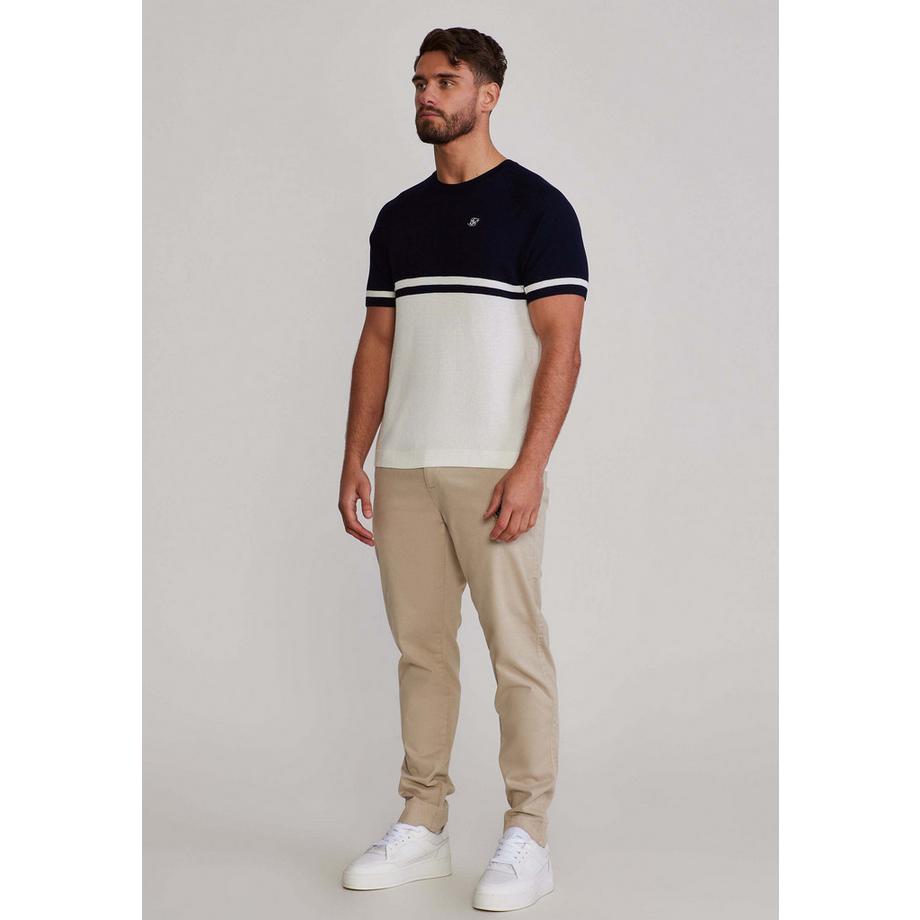 Sik Silk Strick-T-Shirt mit Colorblocking  
