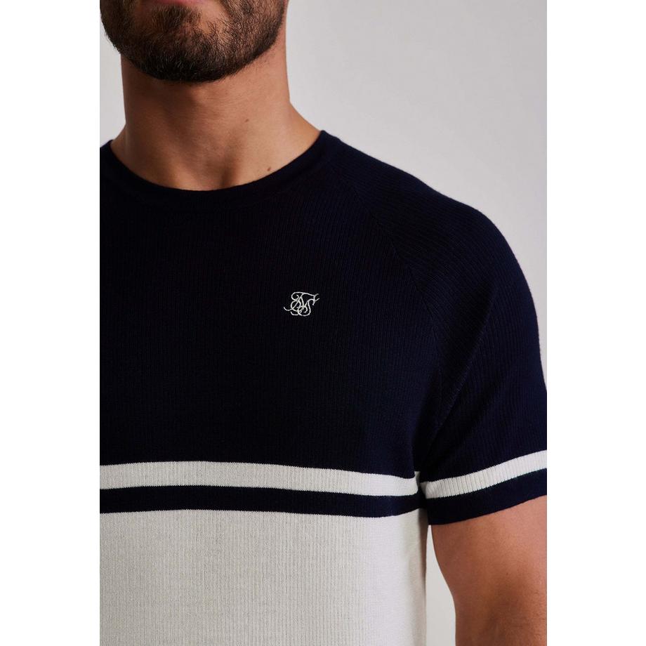 Sik Silk Strick-T-Shirt mit Colorblocking  