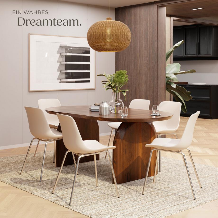 Tectake Kunststoffstuhl Mave  große Kunststoffschale ergonomische Form mit hoher Rückenlehne  