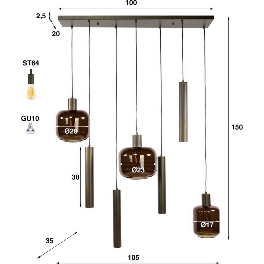 mutoni industrial Suspension Bronza Mix 4+3  