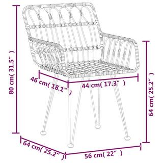 VidaXL Garten essgruppe poly-rattan  