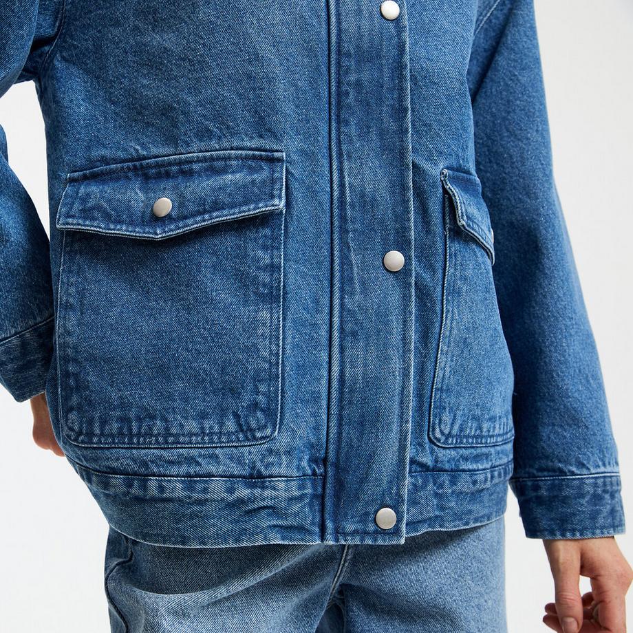 La Redoute Collections Veste en denim doublée sherpa  