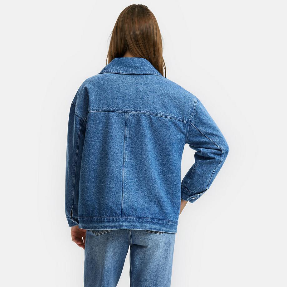 La Redoute Collections Veste en denim doublée sherpa  