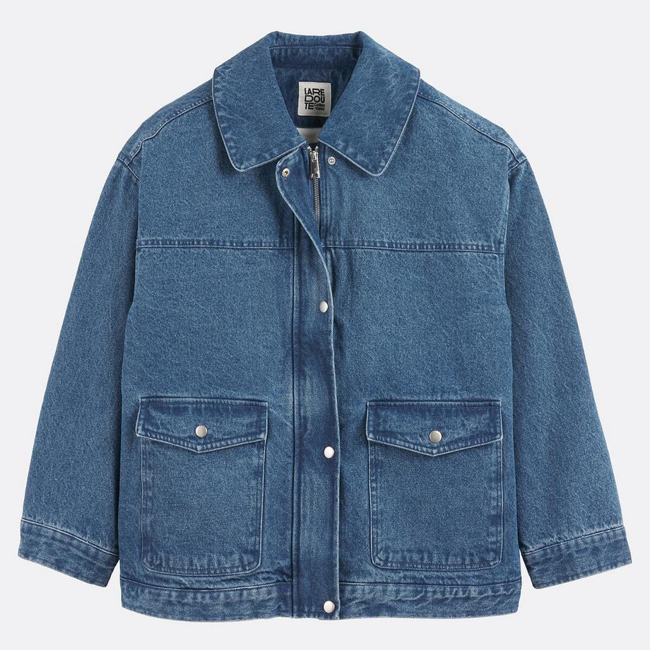 La Redoute Collections Veste en denim doublée sherpa  