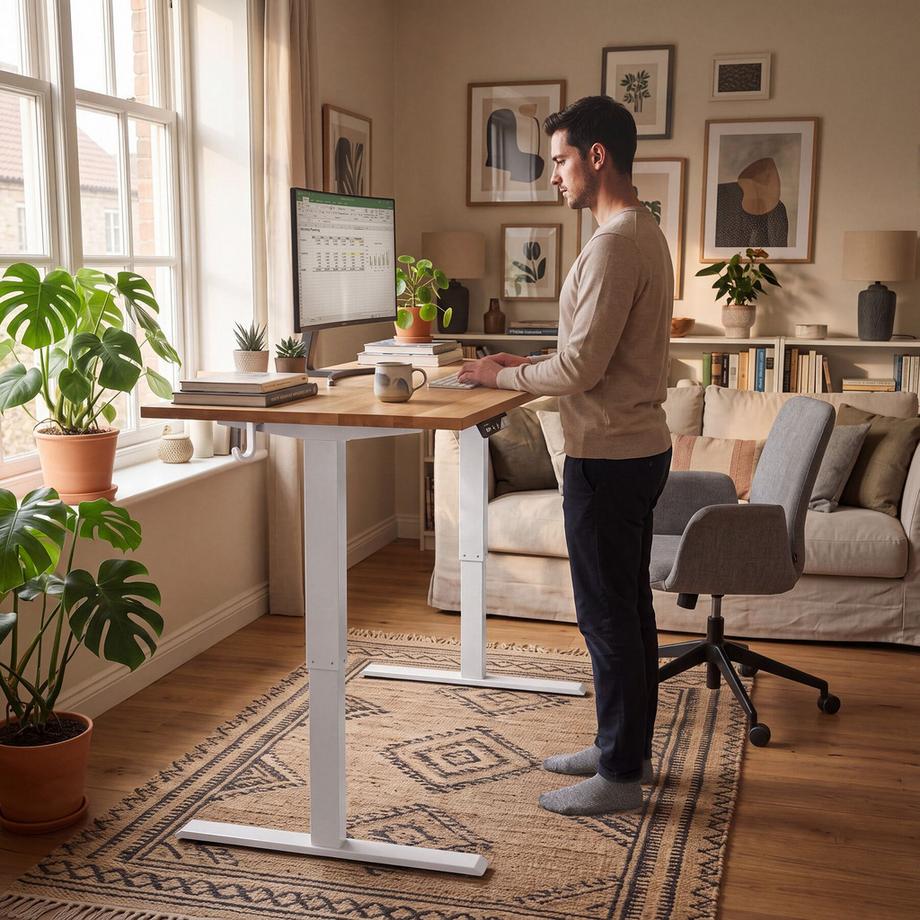 Tectake Bureau réglable en hauteur Thor électrique, 2 vitesses  