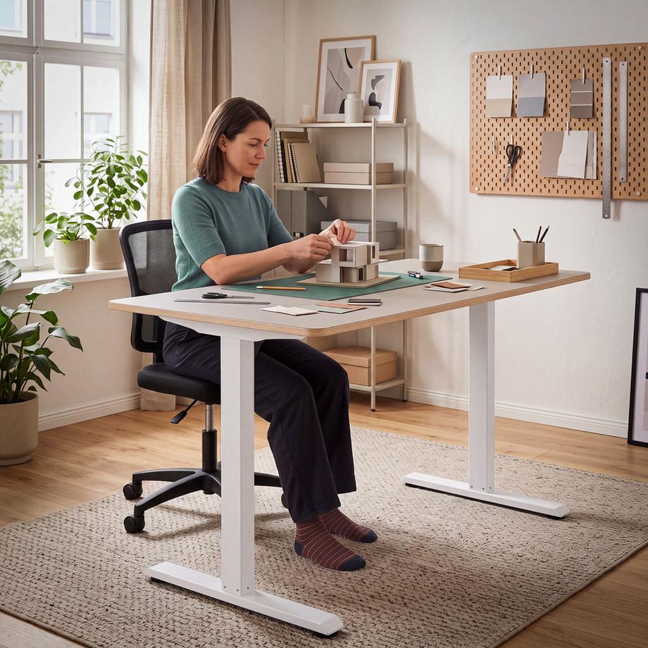 Tectake Bureau réglable en hauteur Thor électrique, 2 vitesses  