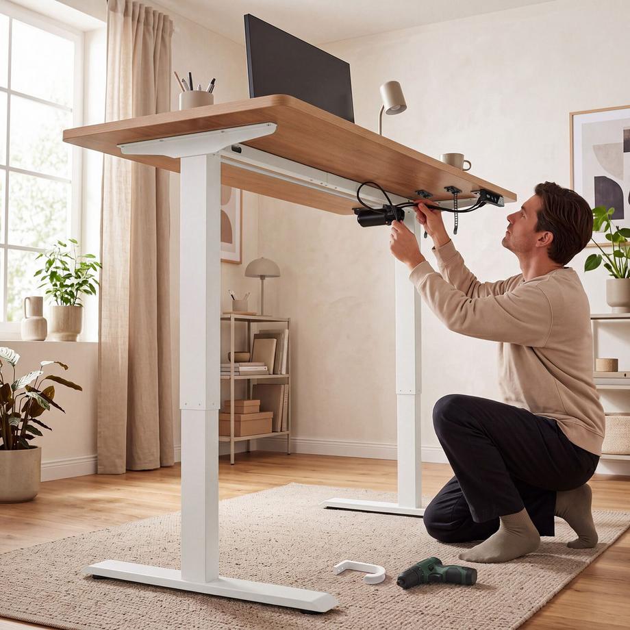 Tectake Bureau réglable en hauteur Thor électrique, 2 vitesses  