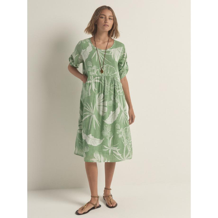 Robe cocon à imprimé palmiers