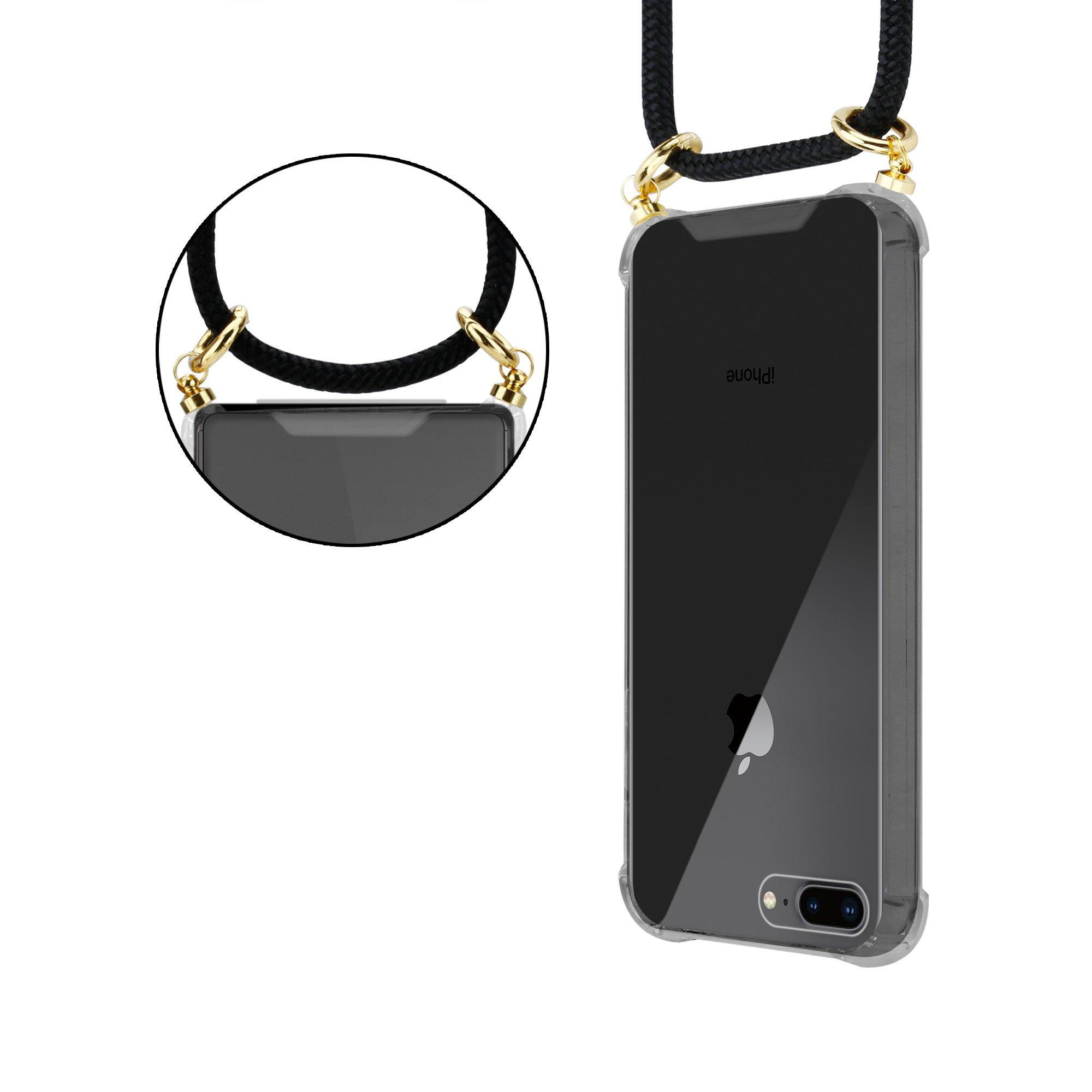 Cadorabo  Handy Kette für Apple iPhone 7 PLUS  7S PLUS  8 PLUS Silikon mit Gold Ringen 