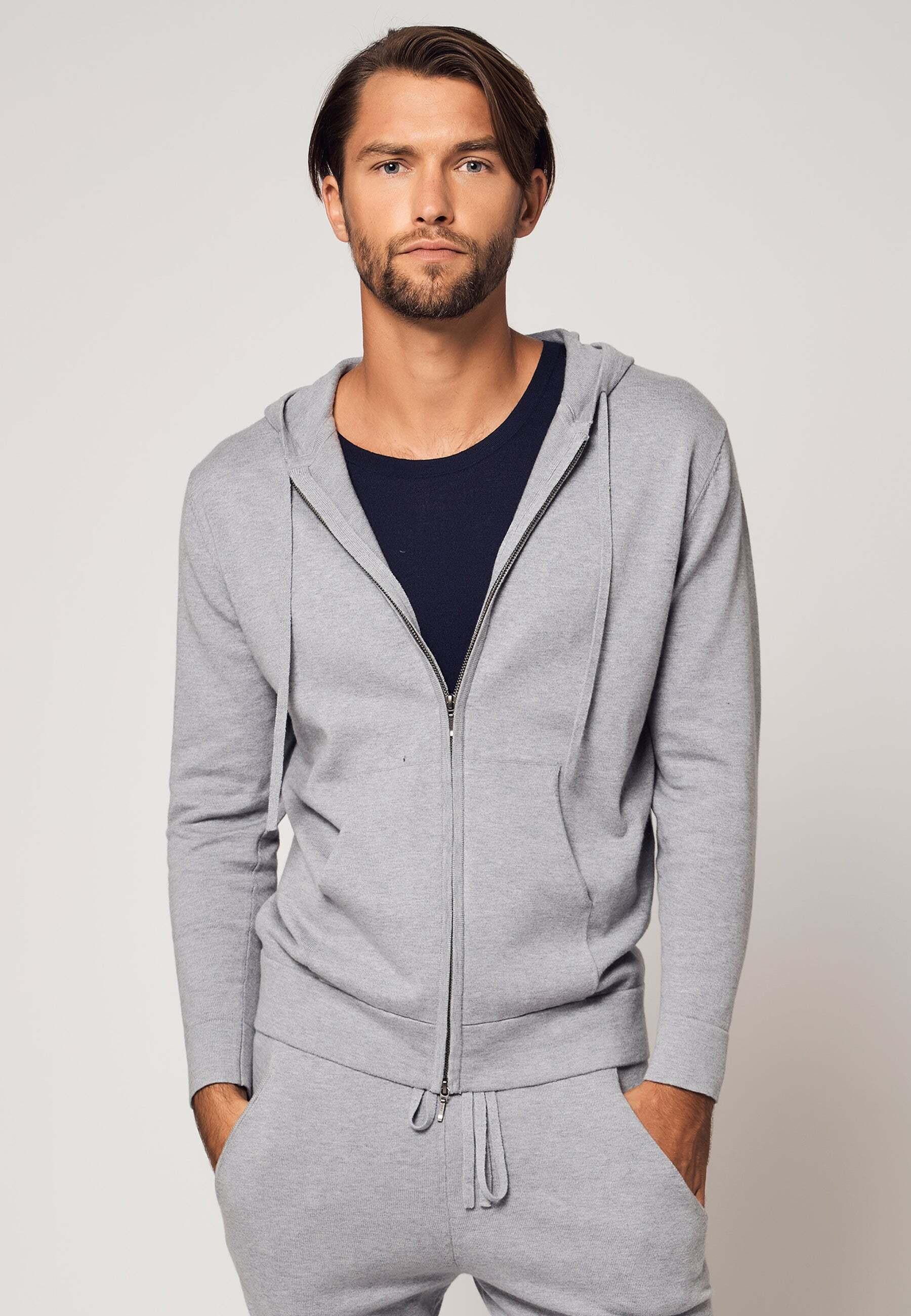 Bellemere New York  Felpa con cappuccio full zip in cotone e cashmere 