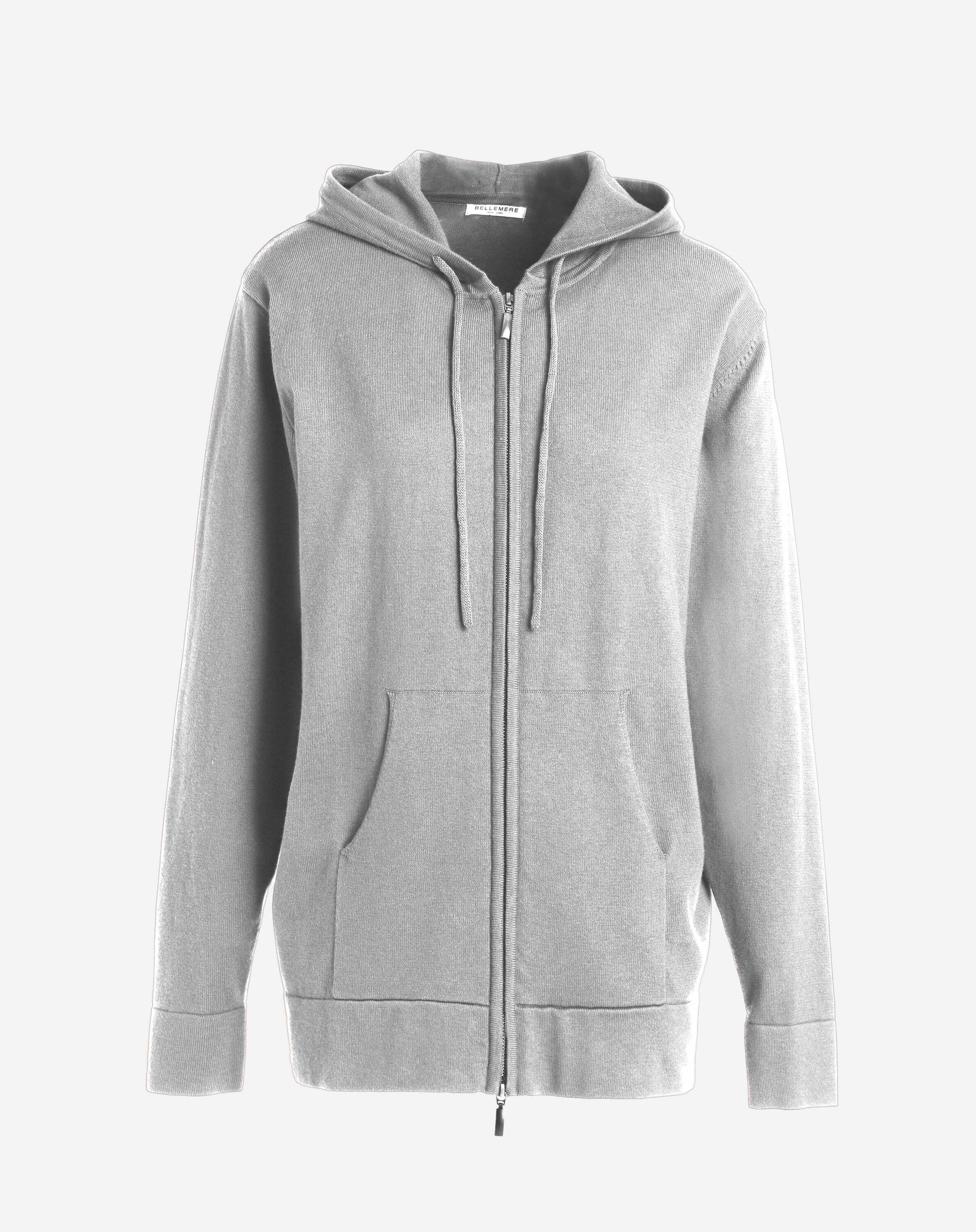 Bellemere New York  Felpa con cappuccio full zip in cotone e cashmere 