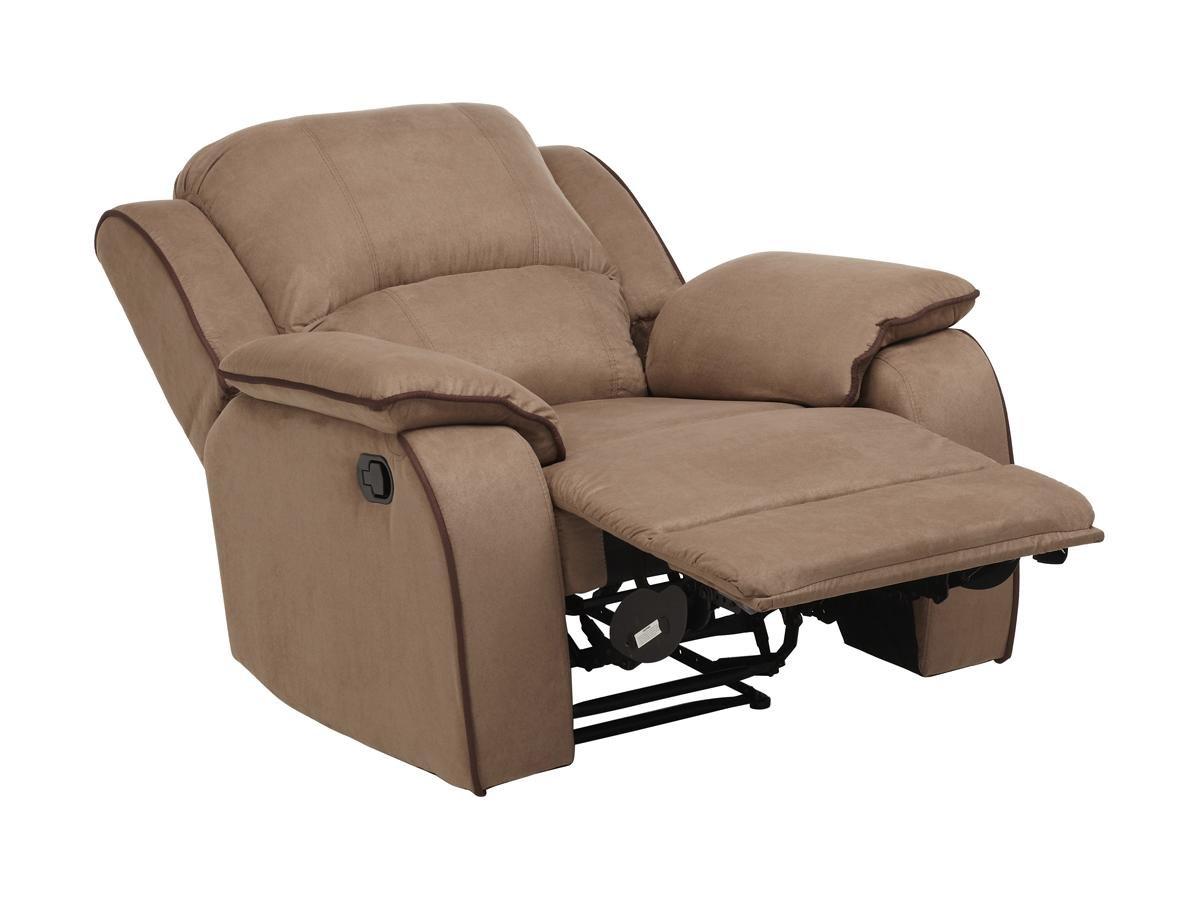 Vente-unique Canapé 3 places et un fauteuil relax en microfibre HERNANI - Taupe  