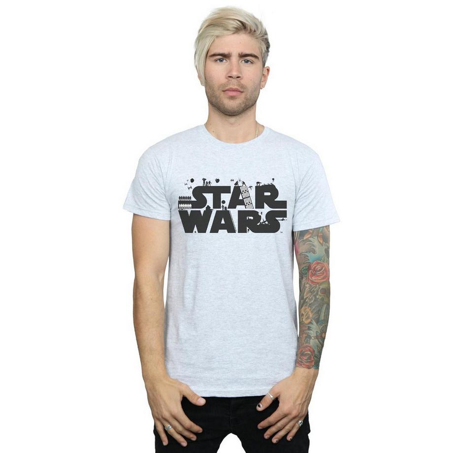 STAR WARS Star Wars Logo T-Shirt Stampata  