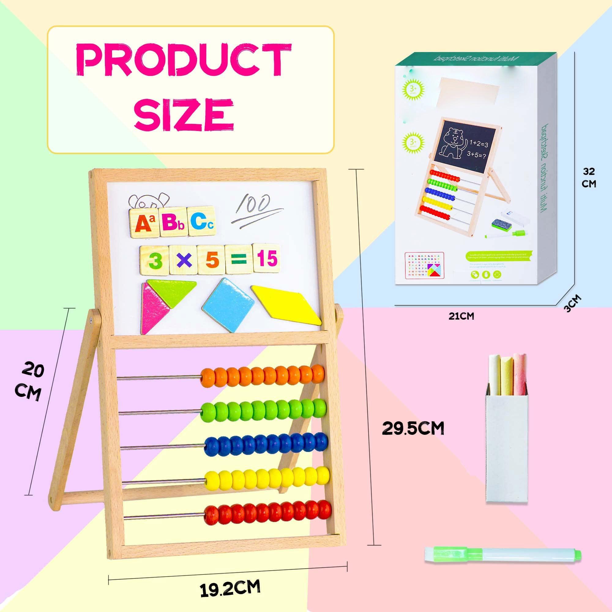 Activity-board  Abaque à règle à calcul pour l'école primaire, abaque calculateur, abaque de comptage pour enfants avec tableau noir et blanc avec autocollant magnétique 