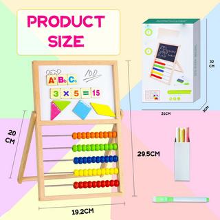Activity-board  Abaque à règle à calcul pour l'école primaire, abaque calculateur, abaque de comptage pour enfants avec tableau noir et blanc avec autocollant magnétique 