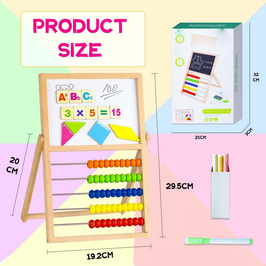 Activity-board  Abaque à règle à calcul pour l'école primaire, abaque calculateur, abaque de comptage pour enfants avec tableau noir et blanc avec autocollant magnétique 