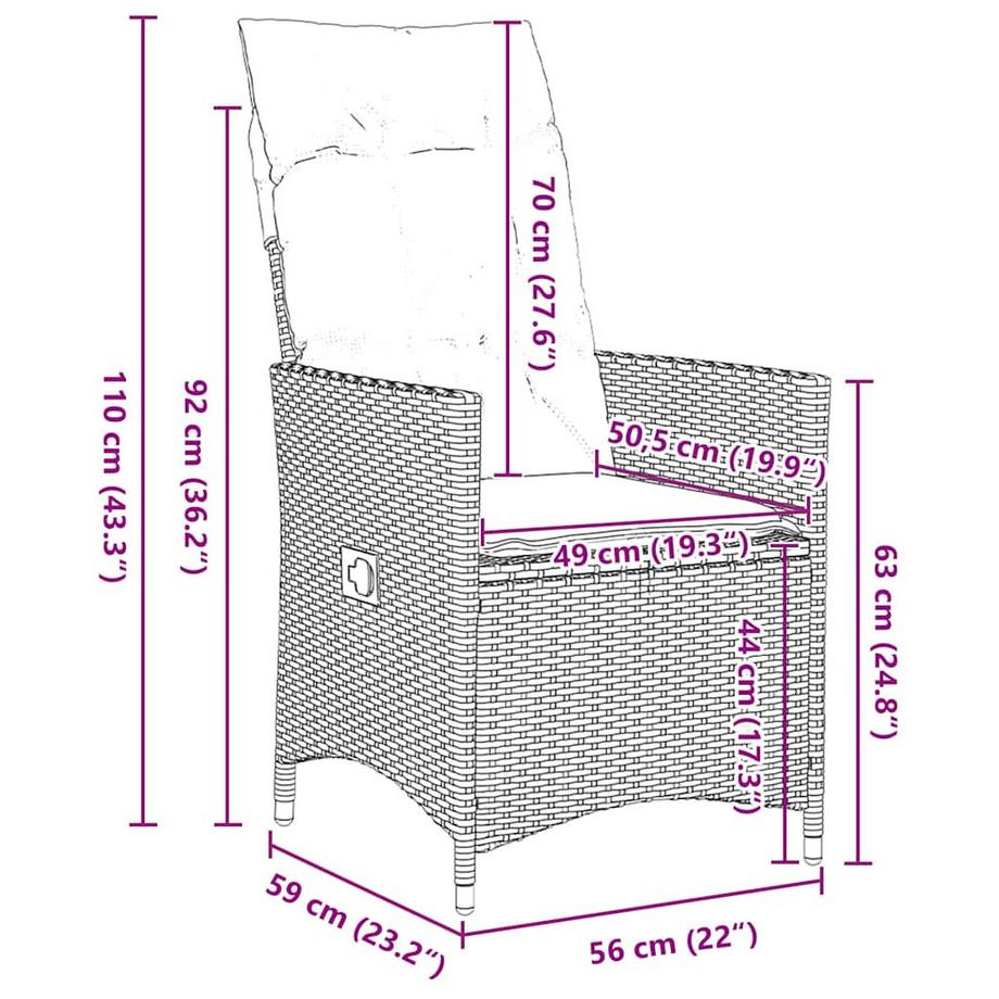 VidaXL Garten essgruppe poly-rattan  
