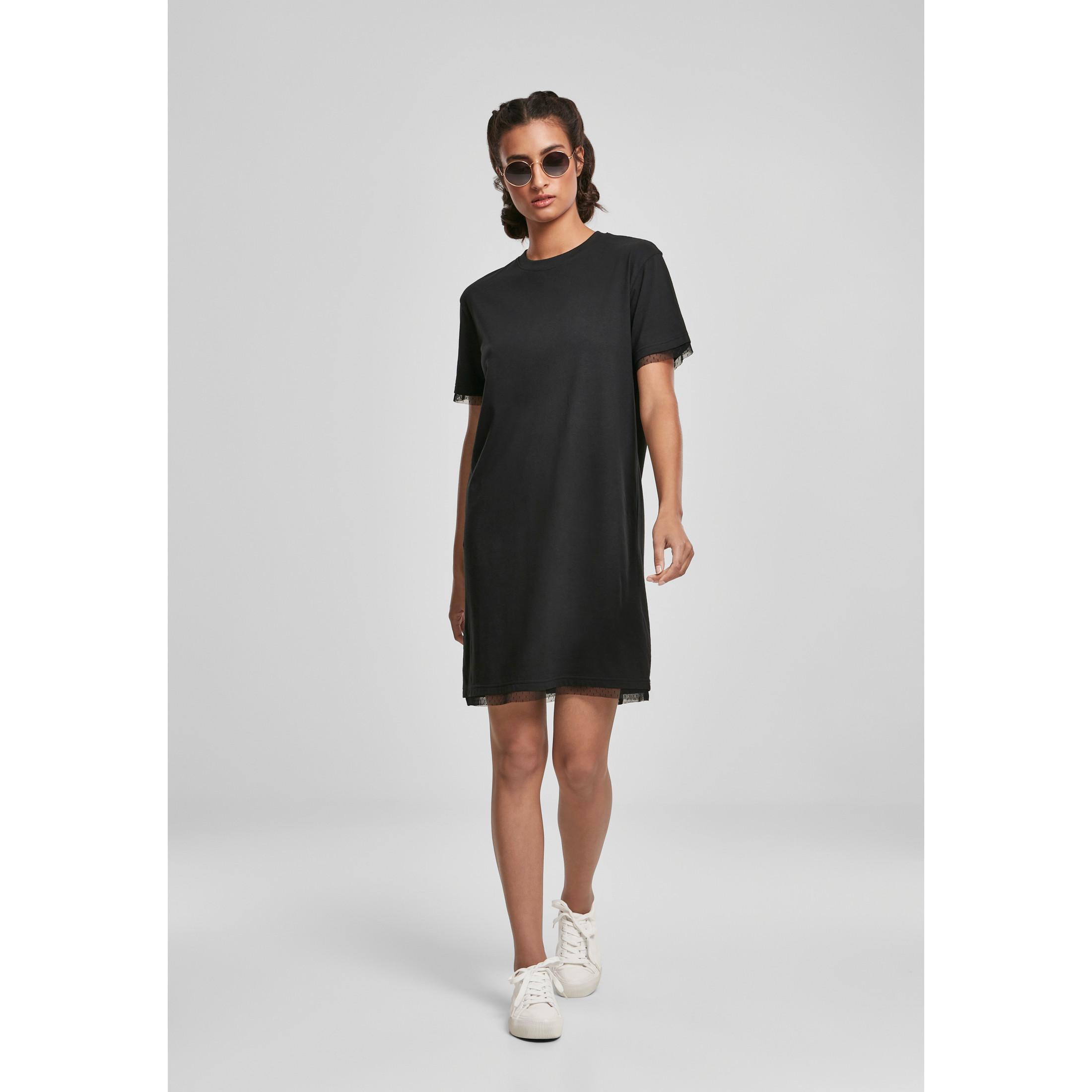 URBAN CLASSICS Robe T-Shirt Boxy Lace Hem  