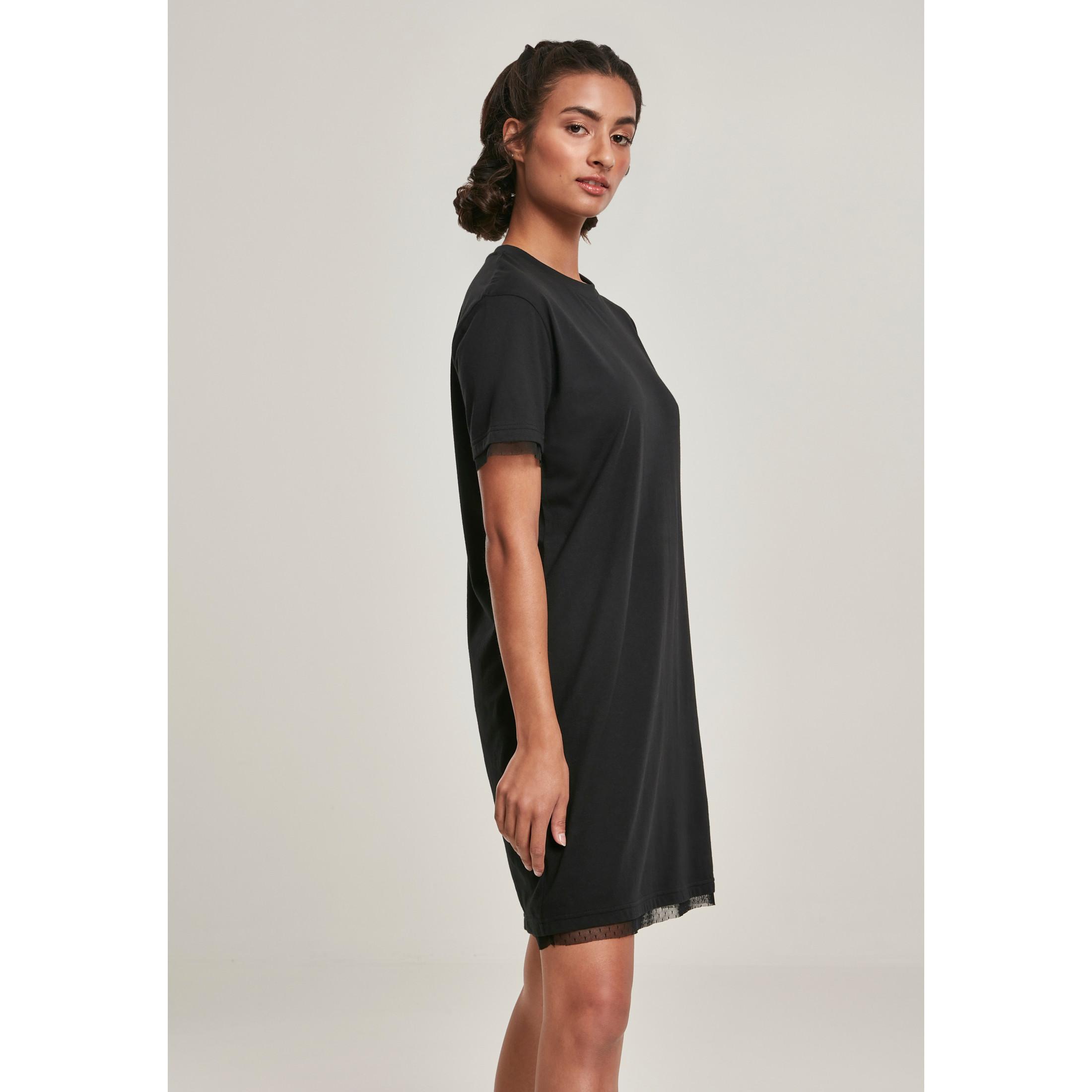 URBAN CLASSICS Robe T-Shirt Boxy Lace Hem  