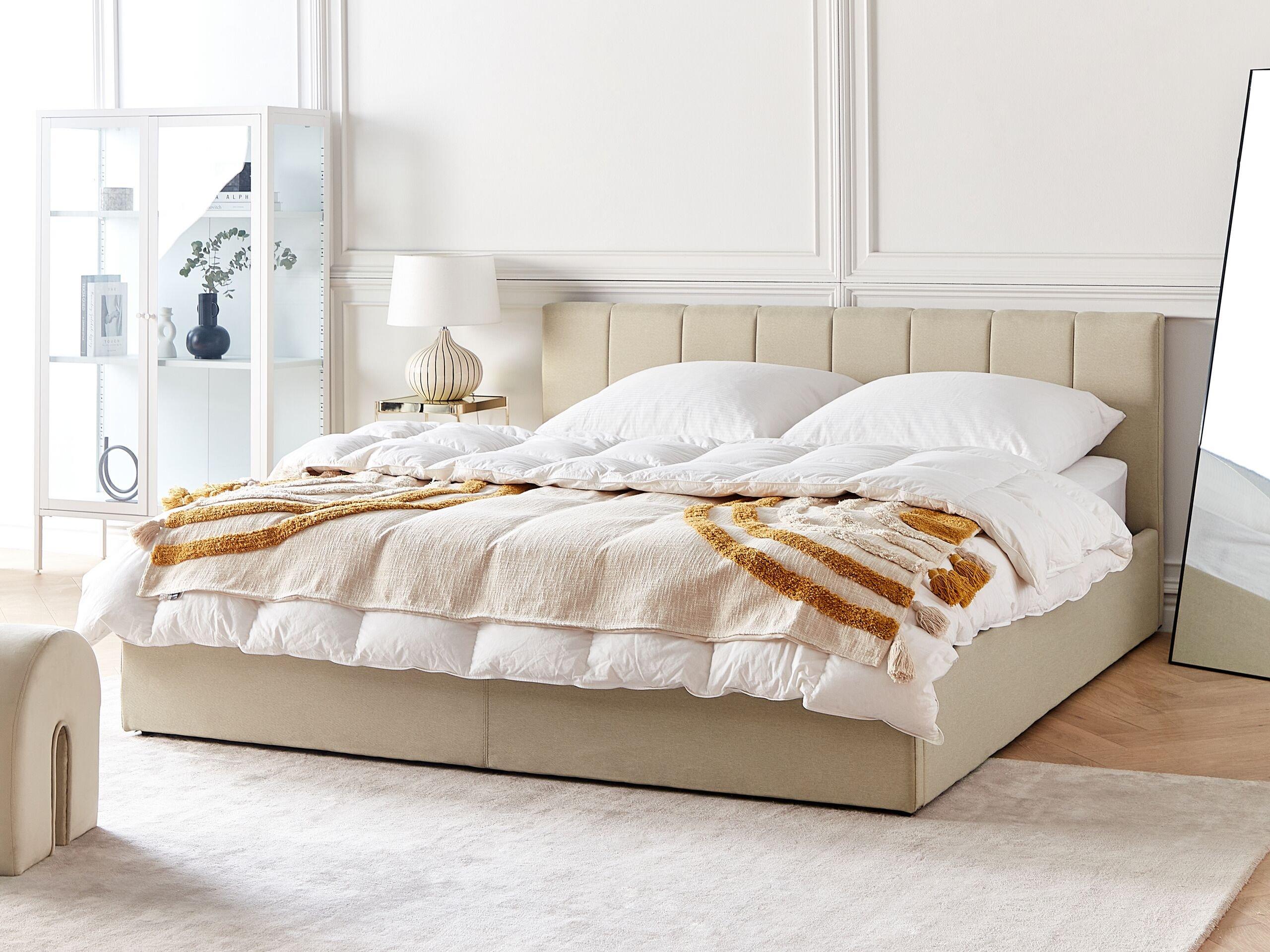 Beliani Bett mit Bettkasten aus Polyester Modern DREUX  