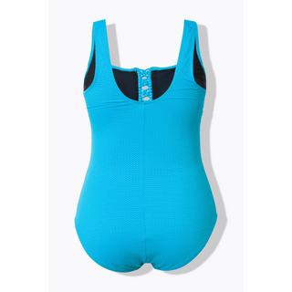 Ulla Popken Maillot de bain Texture gaufrée Bonnets souples Décolleté carré  