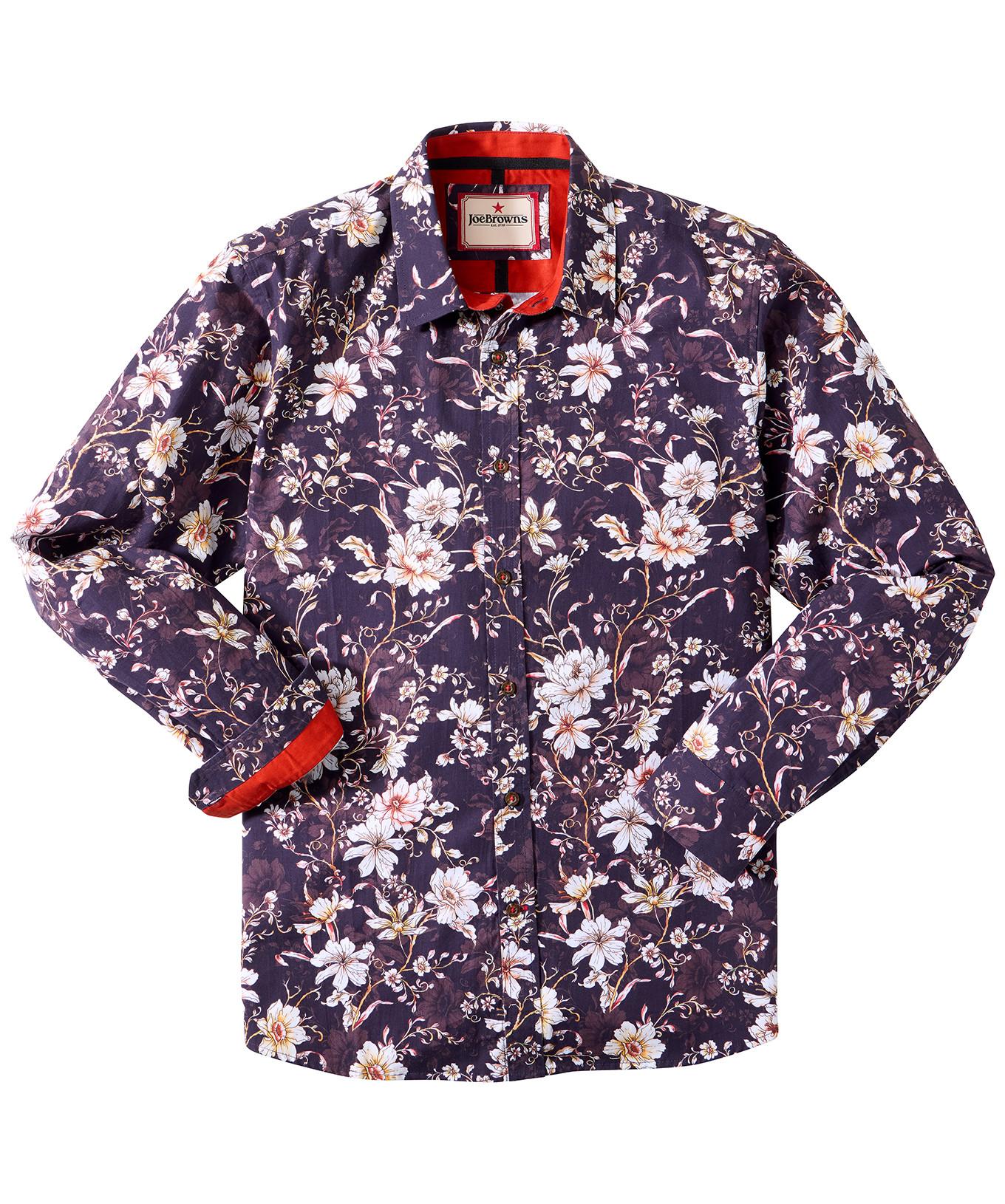 Joe Browns Blumen Langarmhemd mit Kontrastbesatz  