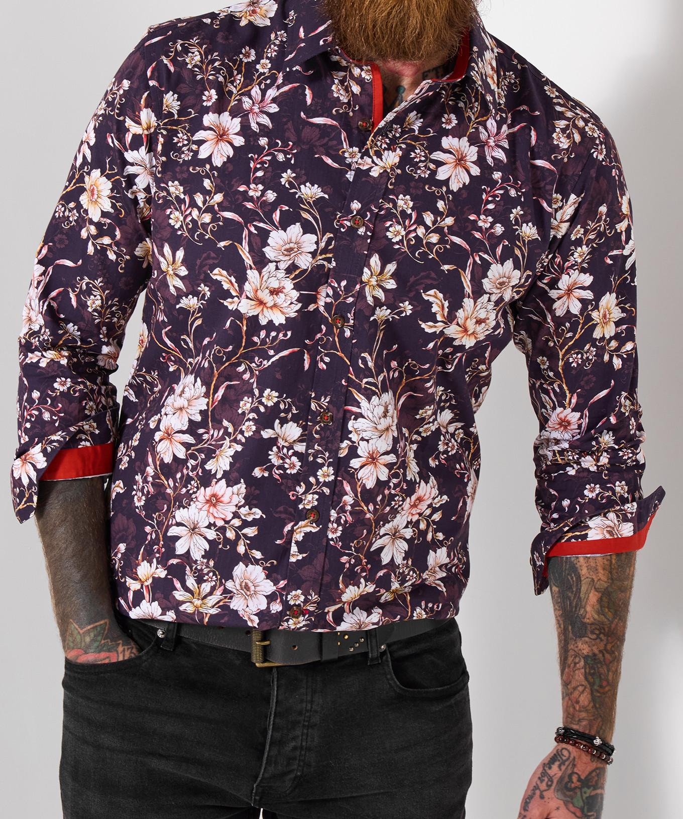 Joe Browns Blumen Langarmhemd mit Kontrastbesatz  