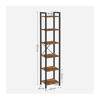 Calicosy Scaffale 6 livelli industriale metallo e legno - L40 x H187.5 cm  