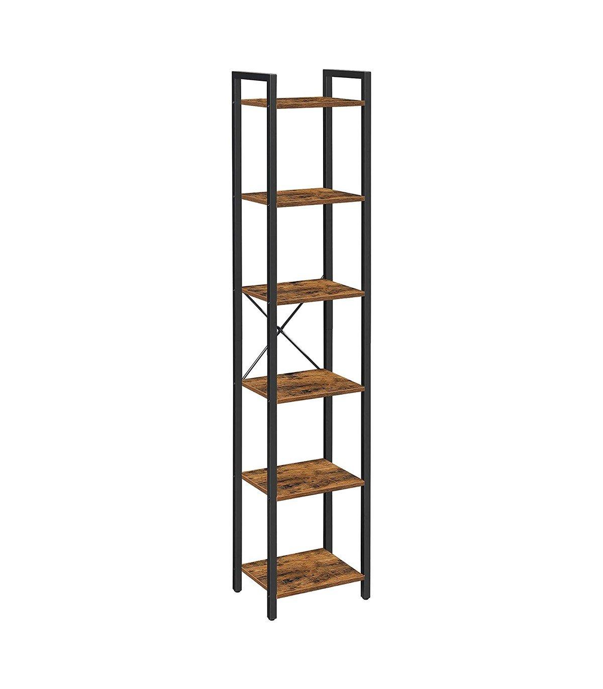 Calicosy Scaffale 6 livelli industriale metallo e legno - L40 x H187.5 cm  