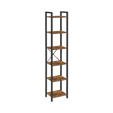 Étagère 6 niveaux industrielle métal et bois - L40 x H187.5 cm