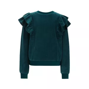 Geripptes Samt-Sweatshirt Für Mädchen
