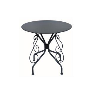 Vente-unique Set tavolo + 4 sedie in metallo effetto ferro battuto GUERMANTES Antracite  