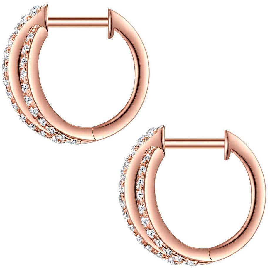 Rafaela Donata  Creolen Sterling Silber roségold Zirkonia weiß 