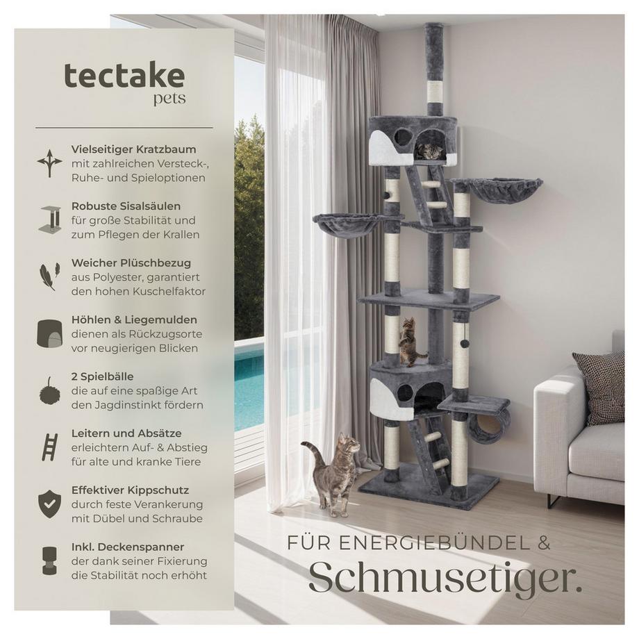 Tectake  Kratzbaum Hansi 243 bis 260 cm Sisal 