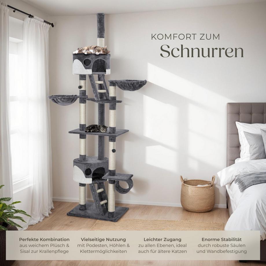 Tectake  Kratzbaum Hansi 243 bis 260 cm Sisal 