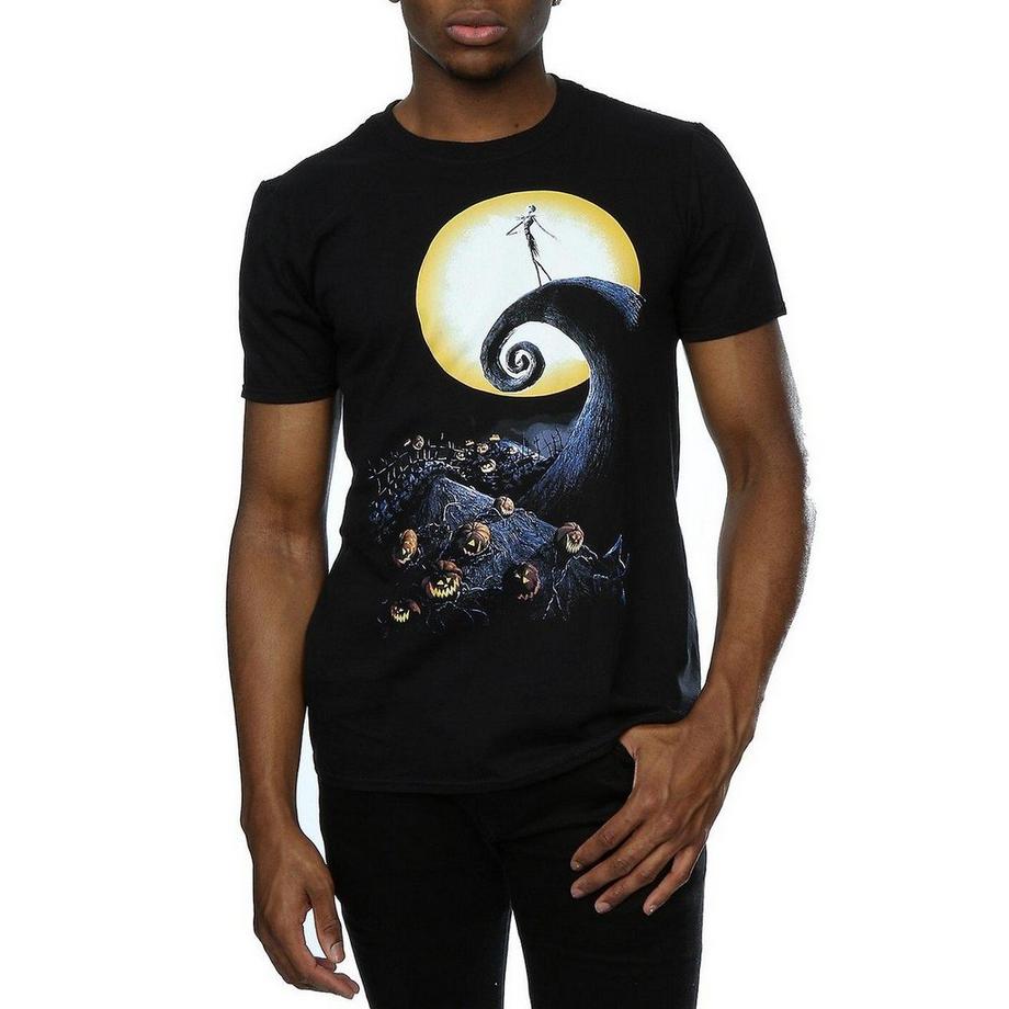 Nightmare Before Christmas Cemetery Print Kurzarm T-Shirt  