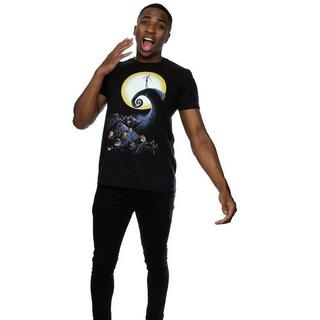 Nightmare Before Christmas Cemetery Print Kurzarm T-Shirt  
