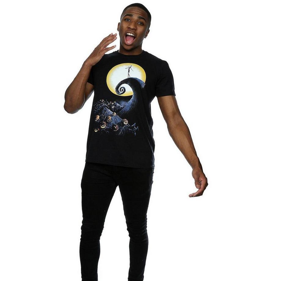 Nightmare Before Christmas Cemetery Print Kurzarm T-Shirt  