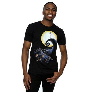 Nightmare Before Christmas Cemetery Print Kurzarm T-Shirt  