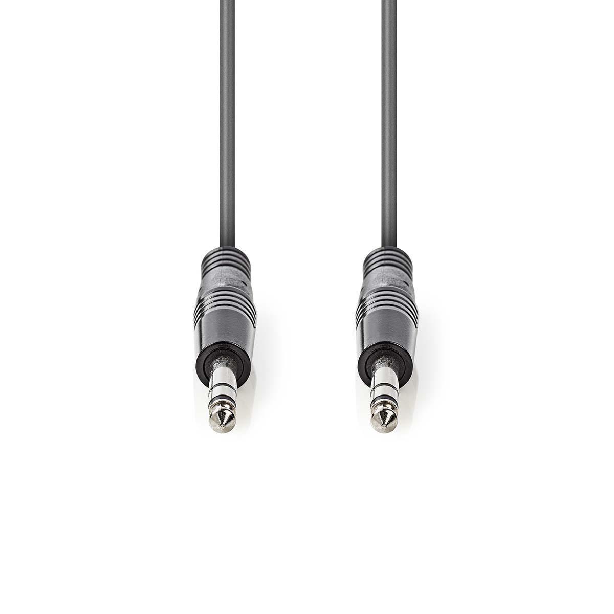 Nedis  Stereo-Audiokabel | 6,35 mm Stecker | 6,35 mm Stecker | Vernickelt | 3,00 m | Rund | Dunkelgrau | Papphülse 