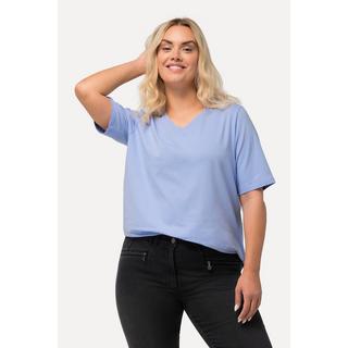 Ulla Popken  T-Shirt, A-Linie, V-Ausschnitt, Halbarm 