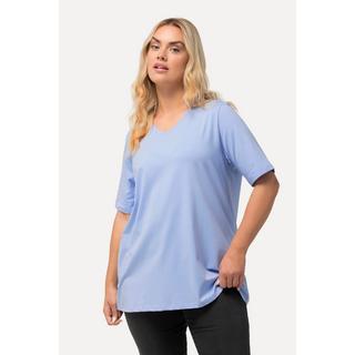 Ulla Popken  T-Shirt, A-Linie, V-Ausschnitt, Halbarm 