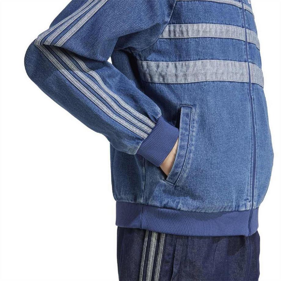 adidas  Adicolor Giacca Da Tuta 3 Strisce Cotone Denim Collo Alto Raglan 