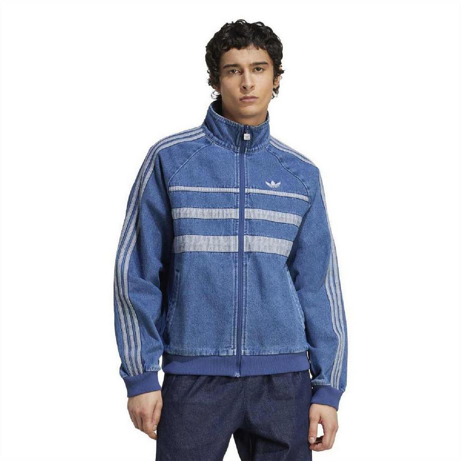 adidas  Adicolor Giacca Da Tuta 3 Strisce Cotone Denim Collo Alto Raglan 