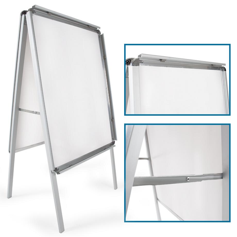 Tectake  Plakatständer  DIN A1, doppelseitig, klappbar wetterfest, mit Aluminiumrahmen 