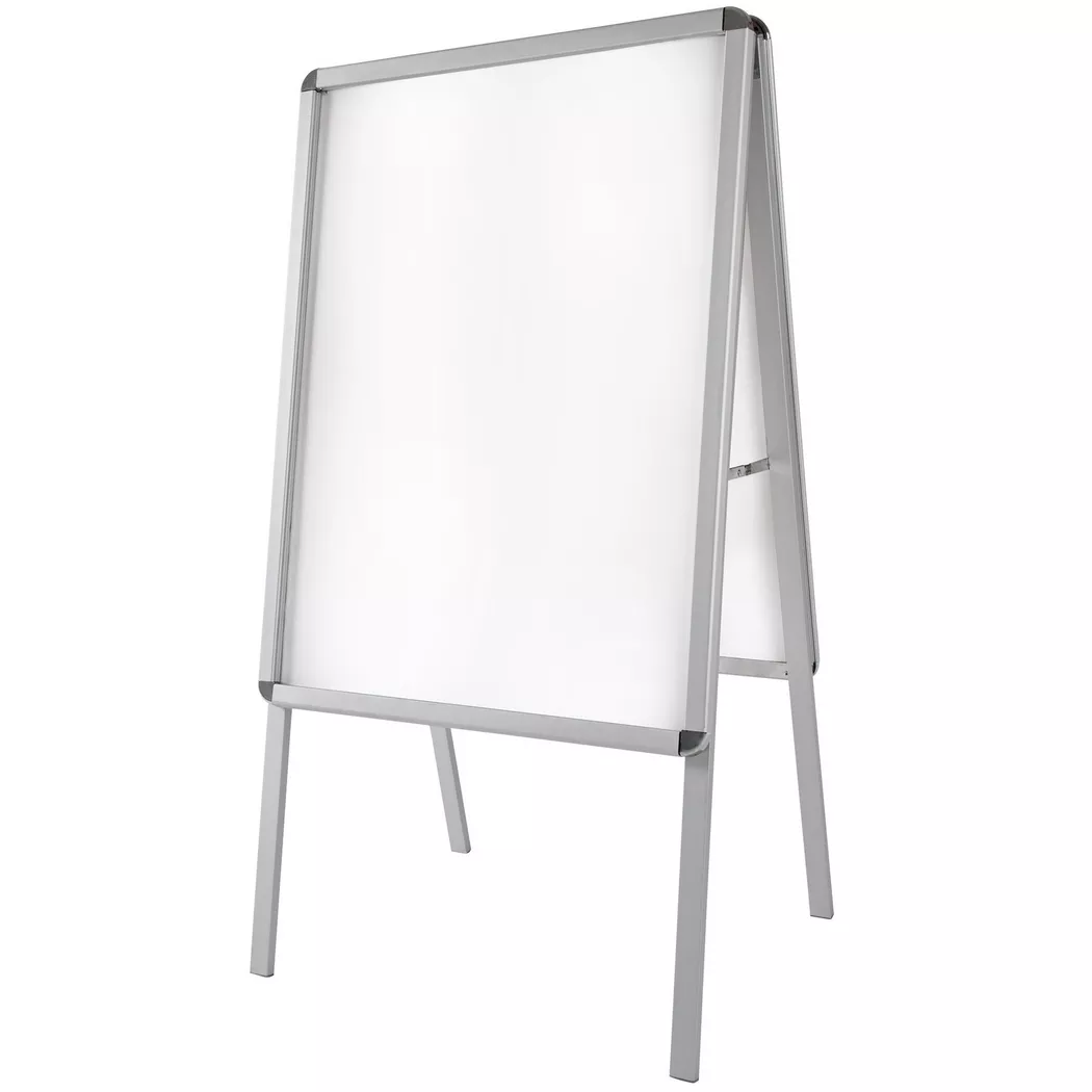 Tectake - Aluminium Plakatständer  DIN A1, doppelseitig, klappbar wetterfest, One Size, Grau