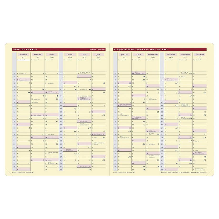 QUO-VADIS Quo Vadis - Agenda - 2027 - Presidente Prestige - Settimana Planning - Francese - Marlow - Grigio - 14 mesi da dicembre a gennaio - 21x27 cm - Carta Clairefontaine Avorio - Prodotto in Francia  