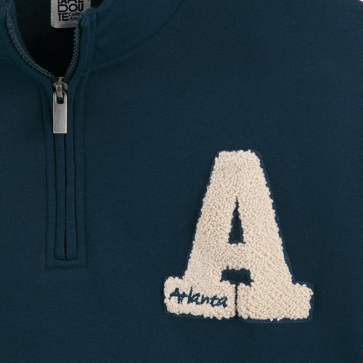 La Redoute Collections  Sweatshirt mit Troyerkragen und Bouclé-Applikation 